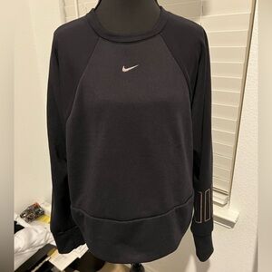 Nike Women's Black Sweatshirt with Pink Swoosh